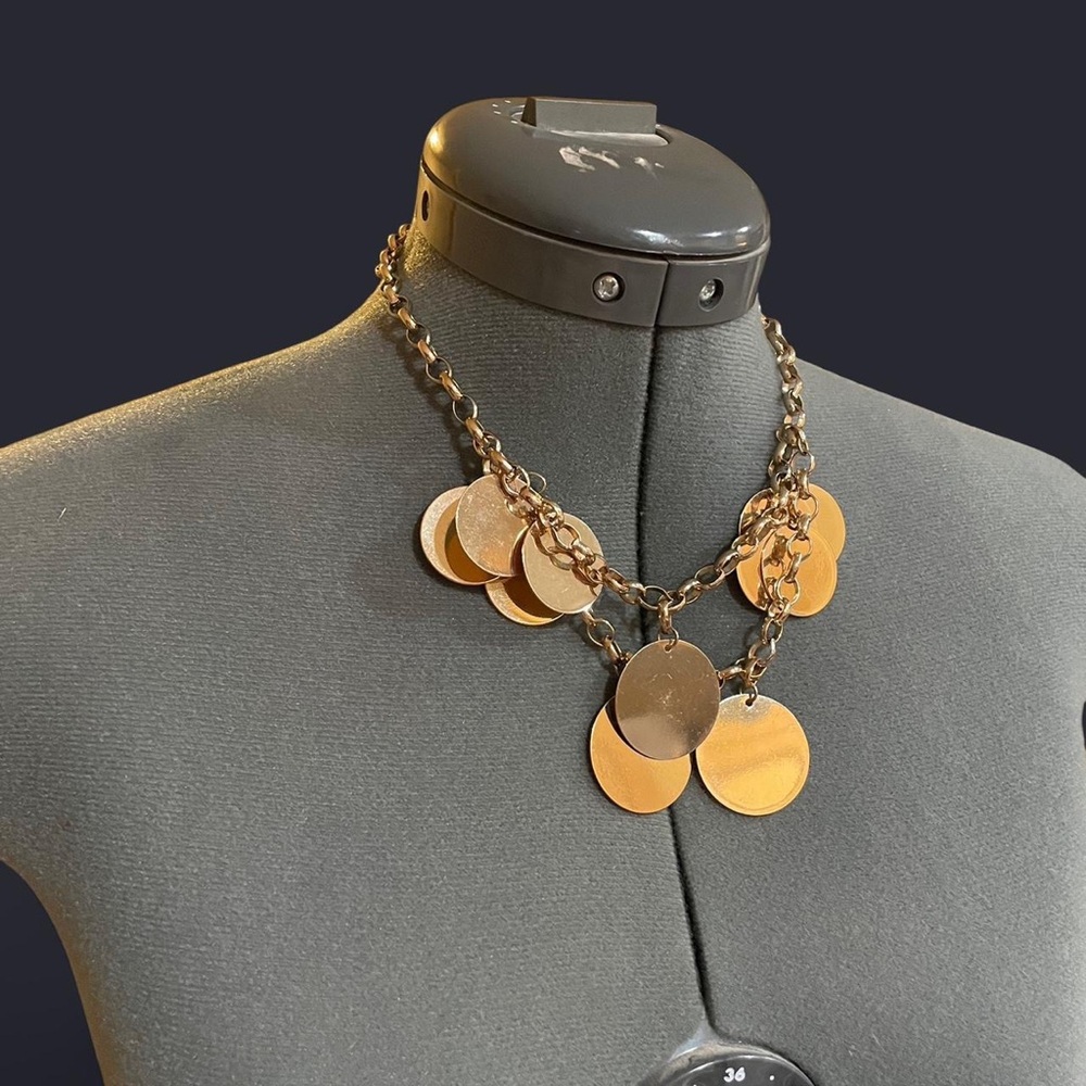 Layered Disc Statement Necklace